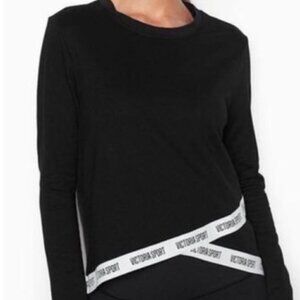Victoria Sport Cross Front Pullover Sweatshirt Black
